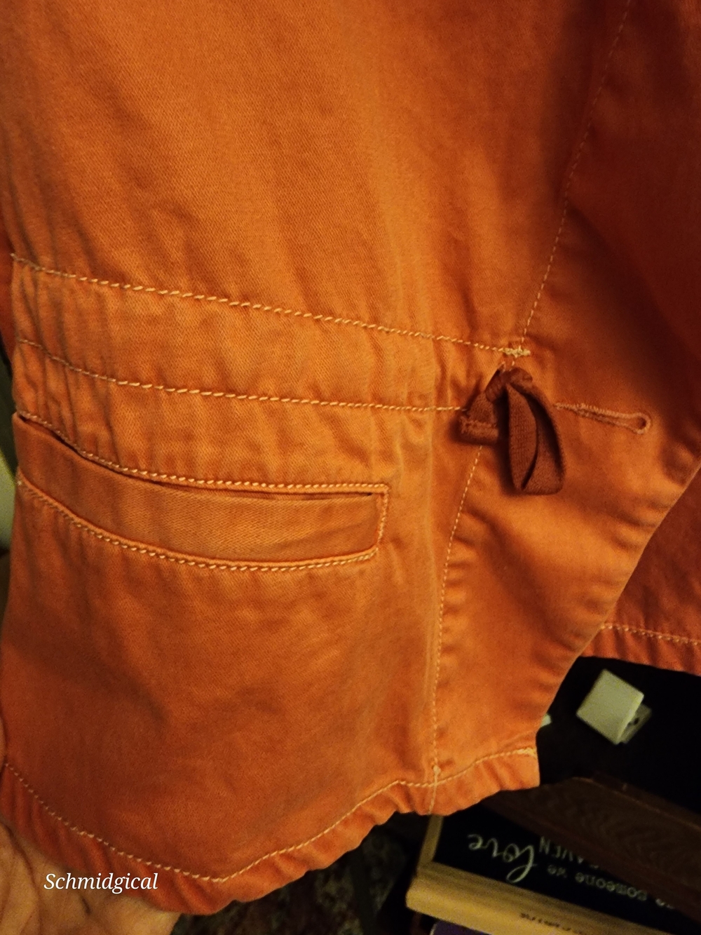 Hei Hei Anthropolgie Women's Rust Orange Utility Jacket Ruffles Sunfaded Cozy - Picture 4 of 8